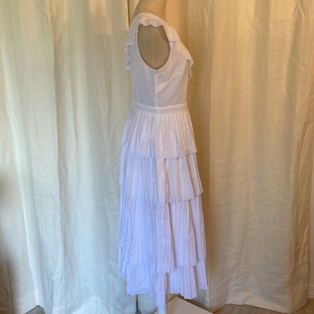 Banana Republic Laser Cut Ruffle Tier Midi Dress - Picture 5 of 11